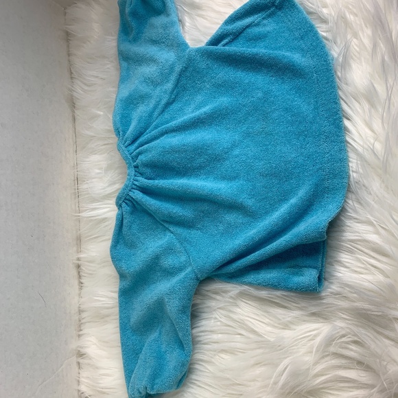 Vintage Carter Baby Sz 12 months Blue Terry Cloth Robe swim Cover Up Bath - Picture 3 of 3